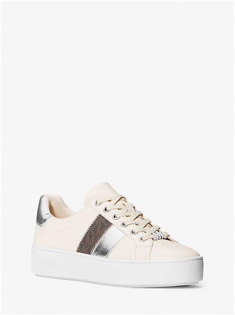 michael kors sneaker poppy silber|poppy metallic sneaker.